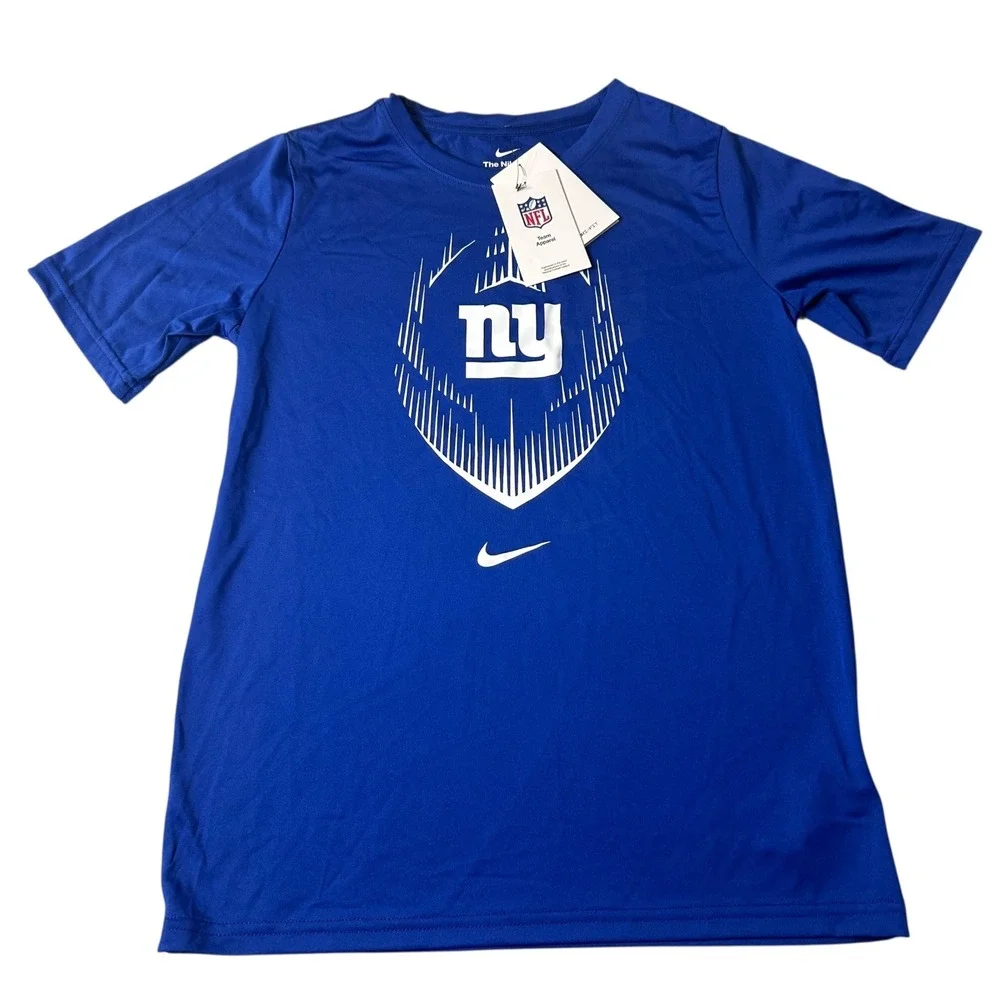 NEW Nike Dri-FIT NFL New York Giants Tee Shirt‎ Youth Size Large (14/16) Blue